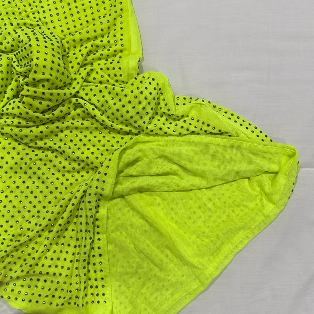 NWT Mew Mews Neriah Crystal‎ Embellished Mini Dress In Green - Picture 9 of 17